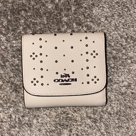 Coach Cream Studded Women's Wallet - Picture 1 of 6